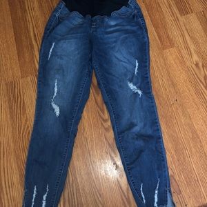 Blue jeans maternity pants